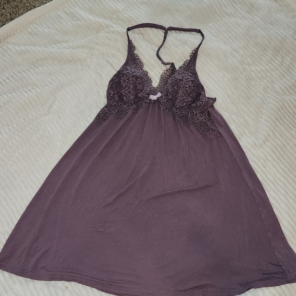 Victoria's Secret Deep Purple Lace Chemise